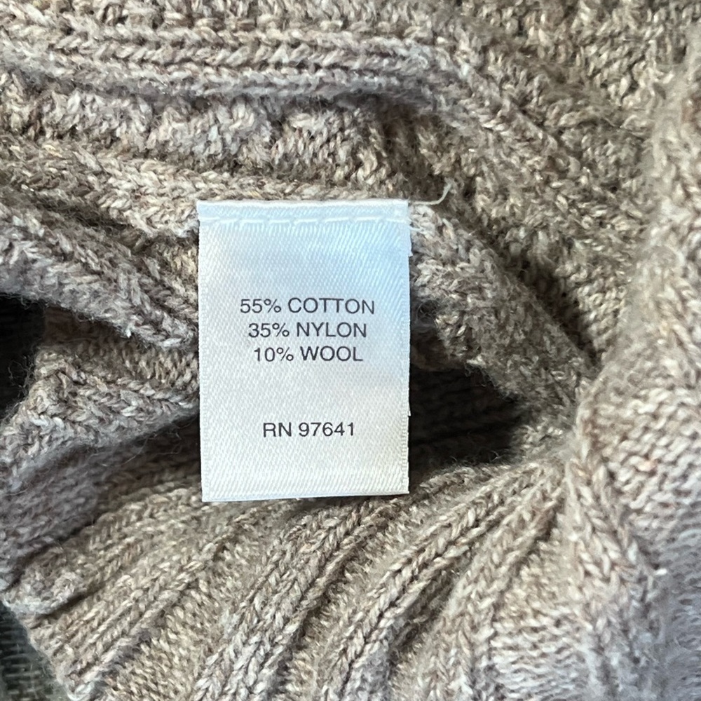 J. Jill Cable Knit Wool Blend Open Front Long Cardigan Cream Size L - Picture 8 of 8